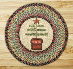 Feather Tree Round Patch Rug