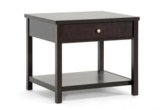 Baxton Studio Nashua Brown Accent Table and Nightstand