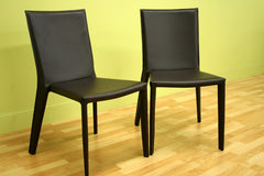 Baxton Studio Semele Leather Dining Chair Set of Two