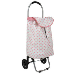 Pink dots rolling shopping cart
