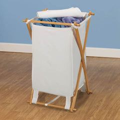 Fir Wood X-Frame Laundry Hamper