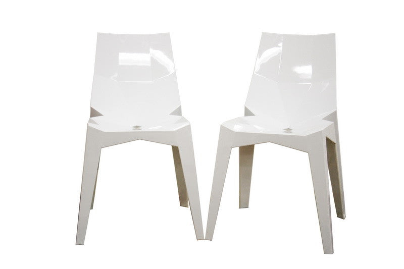 Baxton Studio Spiccato Angular White Acrylic Accent Chair