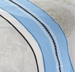 Blue Stripe Elegant Style Cotton Luxury 4-Piece Bedding Sets/Duvet Cover