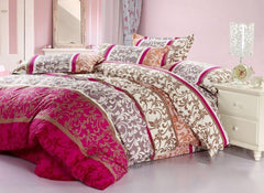 Floral and Swirls Pattern Ethnic Style Cotton Luxury 4-Piece Bedding Sets/Duvet Cover
