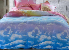 Lovely Clouds and Blue Sky Patterns Cotton Luxury 4-Piece Bedding Sets/Duvet Cover
