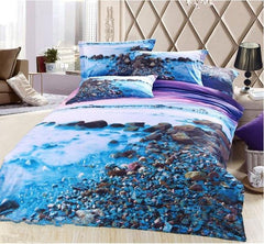 New Arrival Pebbles in the Mist Print Luxury 3D Bedding Sets