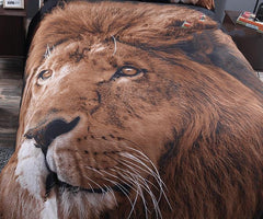 Golden Lion Head 3D Printed Polyester Luxury 4-Piece Bedding Sets