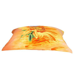 3D Sunflower and Blue Butterfly Printed Cotton Luxury 4-Piece Bedding Sets