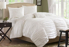 Pure White Lace Princess Style Cotton Luxury 4-Piece Bedding Sets/Duvet Cover