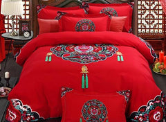 Ancient Wedding Veil Print Luxury 4-Piece Cotton Bedding Sets/Duvet Cover