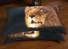 Powerful Lion Print Luxury 6-Piece Duvet Cover Sets