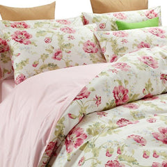 Fresh Floral Calystegia Hederacea Print Cotton Luxury 4-Piece Bedding Sets/Duvet Cover