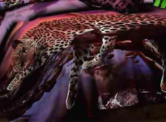 3D Leopard on the Tree Printed Cotton Luxury 4-Piece Bedding Sets/Duvet Covers