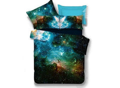 Fabulous Charming Galaxy Print Polyester Luxury 4-Piece Duvet Cover Sets