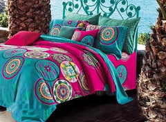 Exotic Floral Jacquard Print Cotton Luxury 4-Piece Bedding Sets/Duvet Cover
