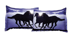 3D Two Running Horses Printed Cotton Luxury 4-Piece Bedding Sets/Duvet Covers