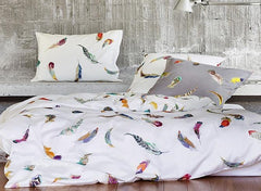 New Style Colorful Feather Pattern Luxury 4-Piece Cotton Duvet Cover Sets