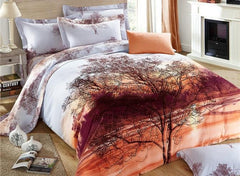 Stunning Lifelike Tree Print Luxury 4-Piece Cotton Bedding Sets/Duvet Cover
