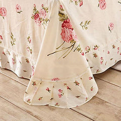 Pastoral Style Floral Print Beige Cotton Luxury 4-Piece Bedding Set/Duvet Cover