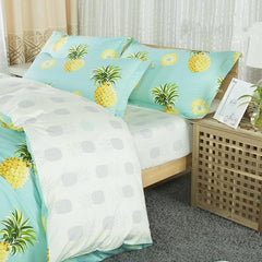 Pineapples Print Fresh Style Cotton Luxury 4-Piece Bedding Sets