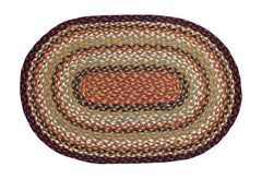 Burgundy/Mustard/Ivory Braided Rug In Different Shapes And Sizes