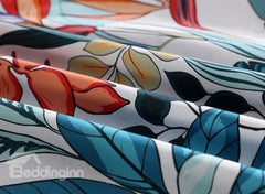 Designer Brocade Birds Flowers Painting Pastoral Style Luxury 4-Piece Cotton Bedding Sets