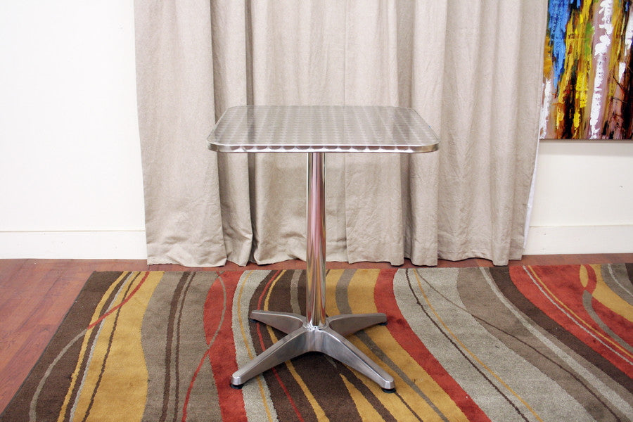 Baxton Studio Cafe Table with Square Silver Top