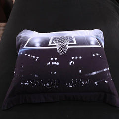 3D Basketball Ball in Fire and Water Printed Cotton Luxury 4-Piece Bedding Sets