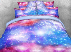 3D Dreamy Galaxy Printed Cotton Luxury 4-Piece Bedding Sets/Duvet Covers