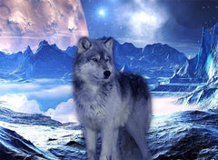 3D Mountain Wolf Printed Cotton Luxury 4-Piece Bedding Sets/Duvet Covers