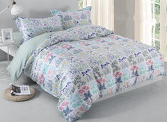 Designer Brocade Spring Green Plants and Flowers Blossom Luxury 4-Piece Cotton Bedding Sets