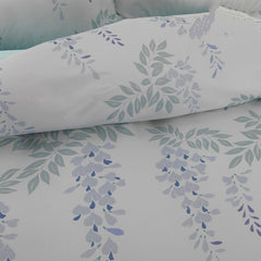 Designer Brocade Leaves Strings Purple Flowers Shallow Color Luxury 4-Piece Cotton Bedding Sets