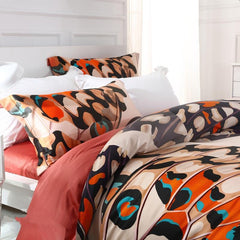 Brocade Digital Printed Butterflies Vintage Style Cotton Luxury 4-Piece Bedding Sets