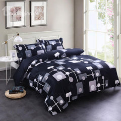 Geometric Point-Line-Surface Pattern Creative Design Luxury 4-Piece Cotton Bedding Set