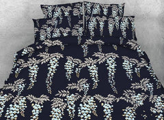 Designer Dreamy Strings of Leaves Printed Polyester Luxury 4-Piece Bedding Sets/Duvet Cover