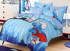Smurf Playing Basketball Luxury 4-Piece Bedding Sets/Duvet Covers