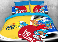 Smurf Sports Activity Luxury 4-Piece Bedding Sets/Duvet Covers