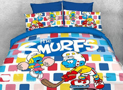 Hockey Smurf and Dancing Smurfette Luxury 4-Piece Bedding Sets/Duvet Covers