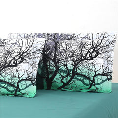Brocade Tree Branches Cluster Printed Green Luxury 4-Piece Cotton Bedding Sets