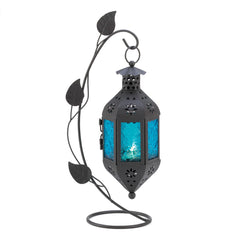 Sapphire Bloom Standing Candle Lantern