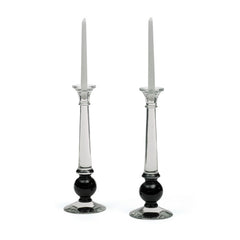 Pair Of Glass Sylvester Candlesticks