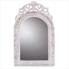 Framed Wall Mirror Distressed White