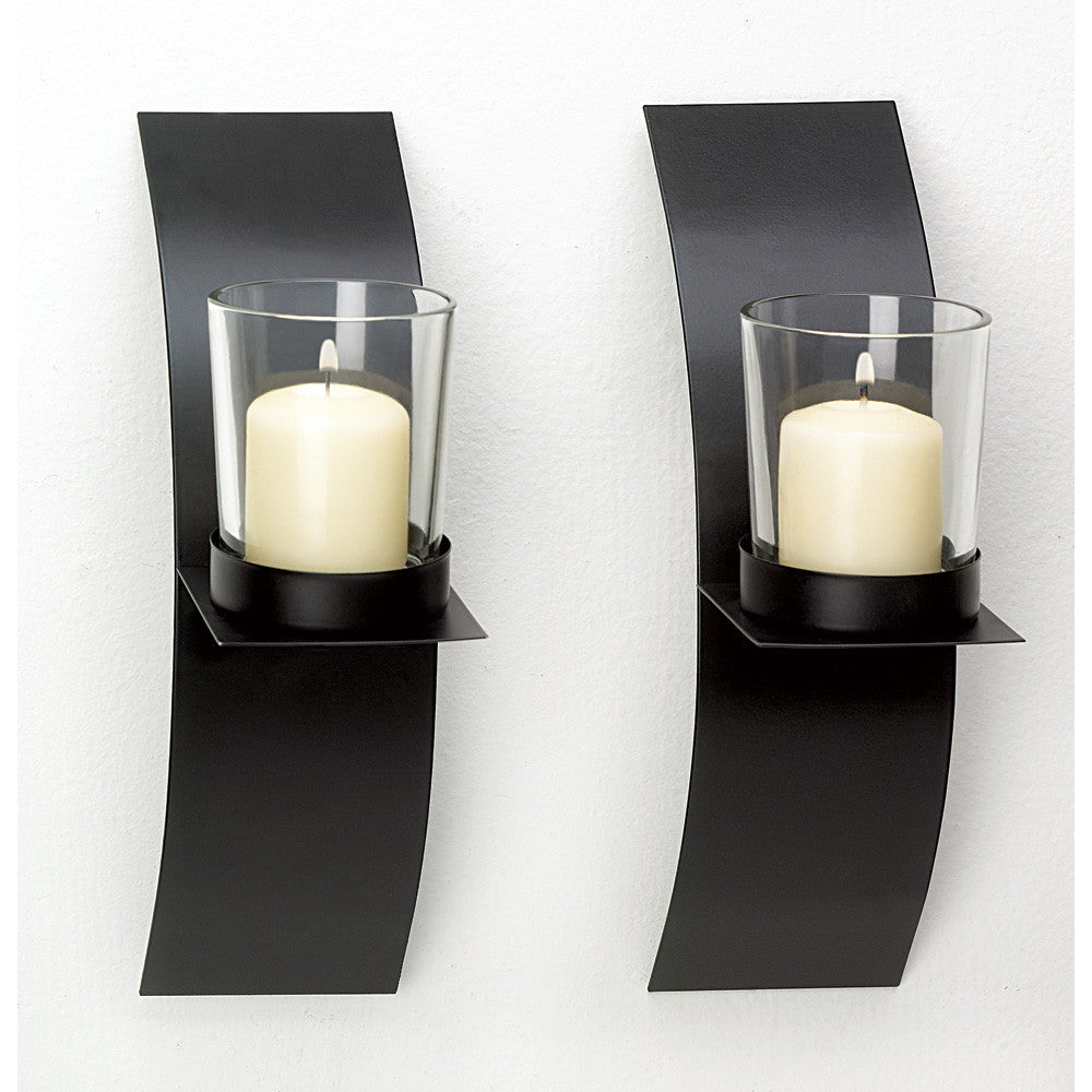 Modern Art Candle Sconce Duo