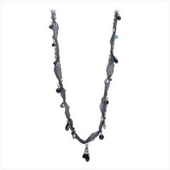 Midnight Blue Ribbon Necklace