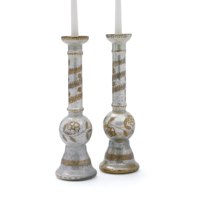 Pair of Pearl Antique Candlesticks