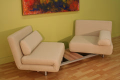 Baxton Studio Fabric 2 Seat Sofa Chair Convertible Set