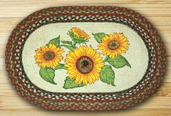 Sunflowers Oval Patch Rug