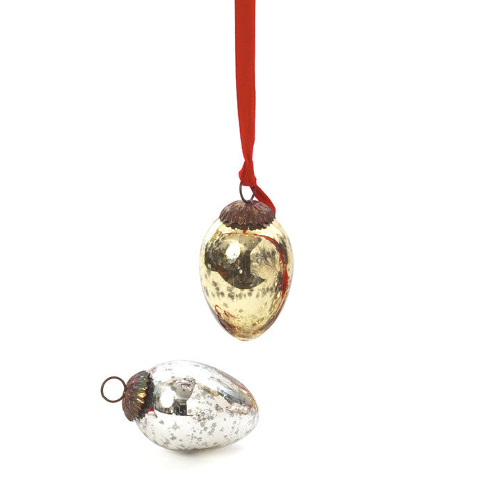Egg Ornament with Antique Gold Finish