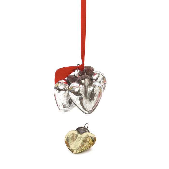 Smooth Heart Ornament-Set of Nine
