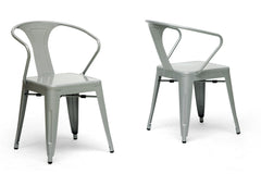 Baxton Studio French Dining Chair in Gray in Set of 2
